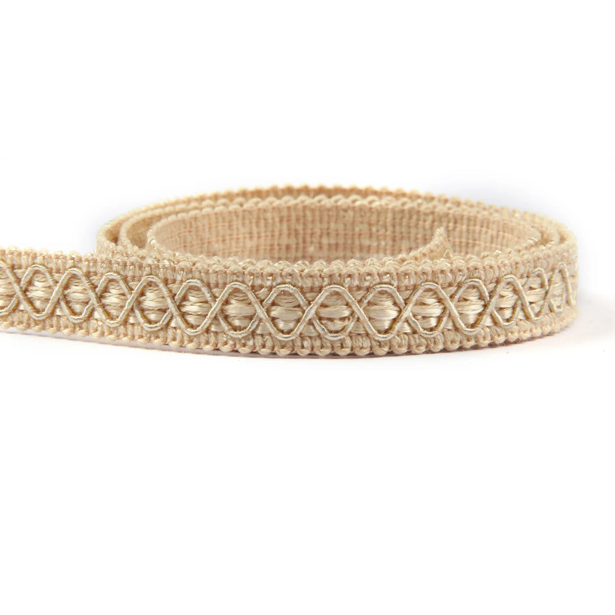 ruban decoratif dentelle geometrique doré beige classique 1cm elastic soluble echangable decoration