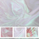 tissu organza brillant moderne élégant bleu rose violet vert blanc translucide effet irisé