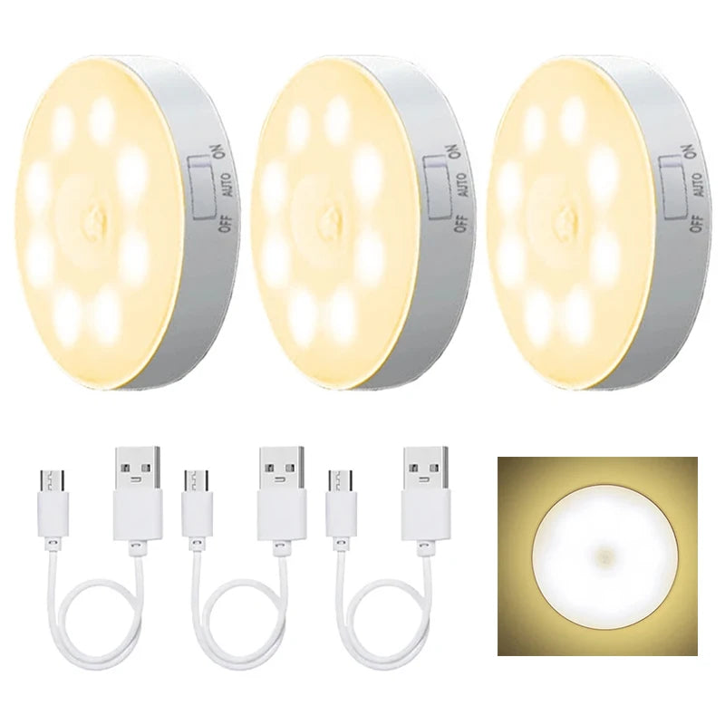 veilleuse led rechargeable sans fil lampe sol blanche moderne détecteur mouvement usb portable