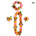 bracelets fleurs artificielles tropicales multicolor adhésifs extérieures décoration maison fêtes hawaii plage