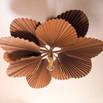 lampe suspendue moderne pliée marron noir salle manger chambre papier éclairage warm light