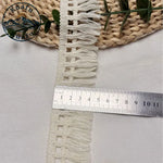 ruban macramé franges longues coton boho blanc noir décor intérieur artisanal DIY craft