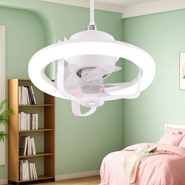 ventilateur lampe led blanc moderne télécommande rgb éclairage chambre hall automatique