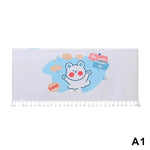 rideau porte motif animalier panda ours enfantin franges pois rayures décoratif blanc vert