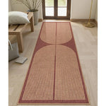 tapis moderne géométrique rayures horizontales beige noir rouge salon chambre entrée minimaliste polyester polypropylène