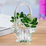 décoration florale cristal transparent rouge violet vert jaune blanc élégante figurine panier fleurs