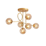 suspension lumineuse moderne boules sphériques translucides or blanc noir scandinave