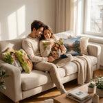 coussin personnalisé photo famille animaux moderne 30x30cm 40x40cm 45x45cm polyester double face déco