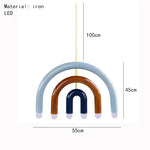 suspension lumineuse moderne arc forme géométrique rouge bleu noir blanc