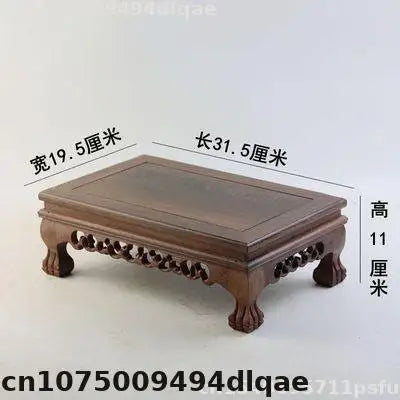 support d'affichage bois sculpté classique pied table vintage marron foncé motifs naturels