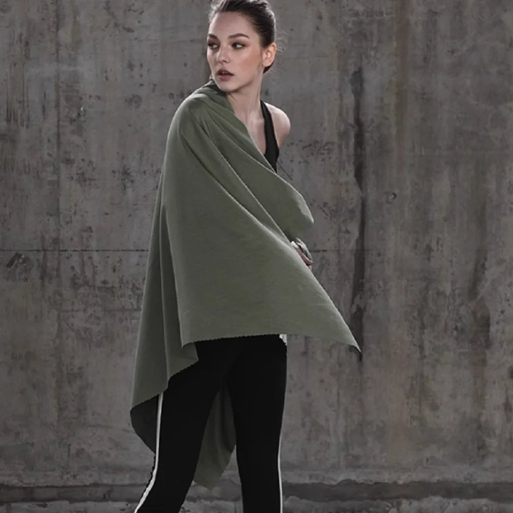 serviette microfibre séchage rapide vert uni moderne 80x128cm plage gym yoga