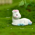 figurines animaux dessin animé mignon résine cochon chat mouton licorne miniature decoration jardin halloween