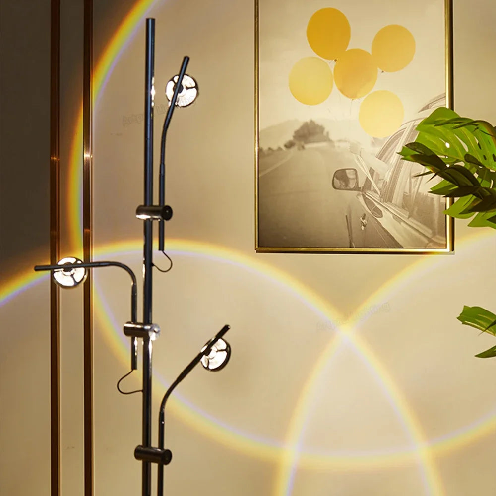 lampe sol moderne led noir doré contemporain base plate 249 2000 lumens 10w