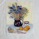tissu coton lin hand dyed peinture huile van gogh rapide respirant craft scrapbooking patchwork