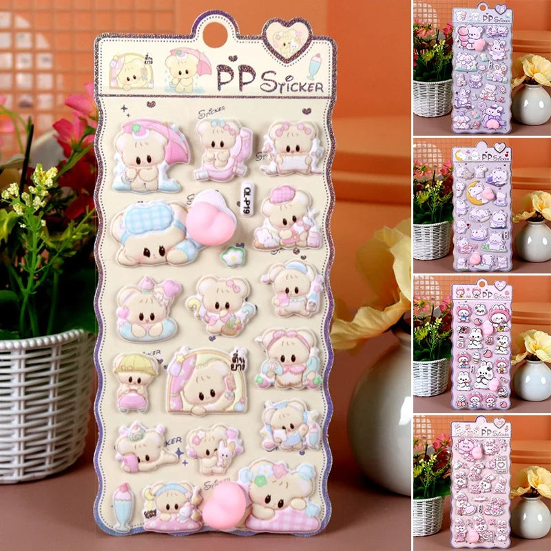 sticker 3d mignon dessins animaux multicolores anti stress scrapbooking coque téléphone portable guitar