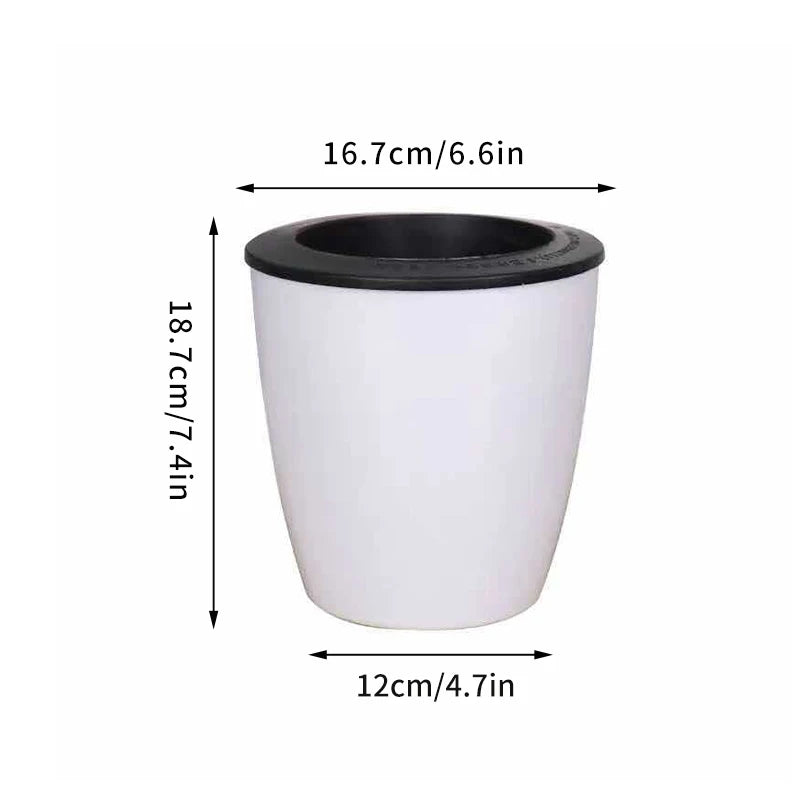 pots fleurs auto arrosage hydroponie moderne blanc noir coton plastique pp