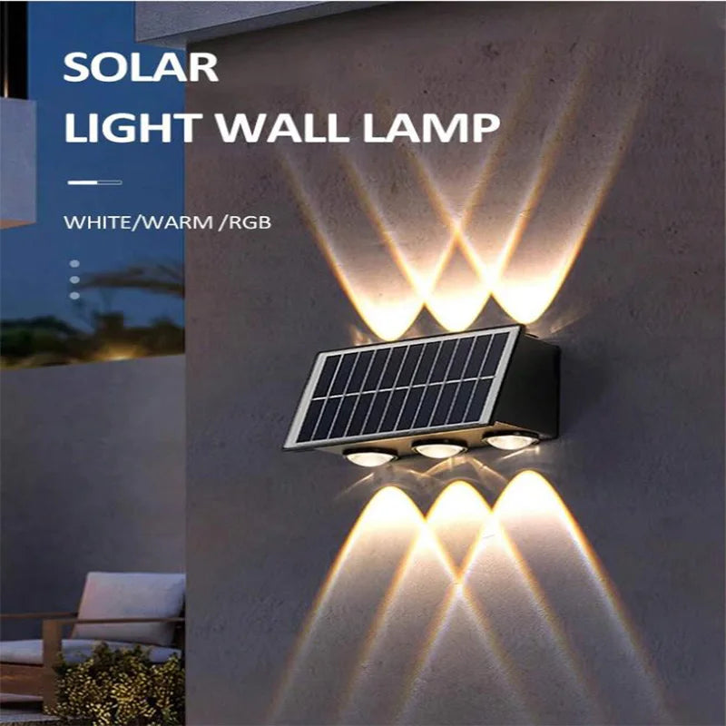 lampe murale solaire led moderne éclairage extérieur balcon jardin ip65 étancheRGBOpaque