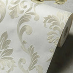 papier peint fleur motif relief classique baroque élégant chambre salon decoration résistant humidité