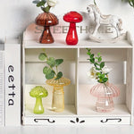 vases champignons transparents couleurs vives décoration intérieure moderne ornement floral arrondi brillant