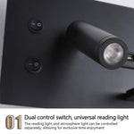 lampe murale led moderne charge sans fil usb étagère éclairage minimaliste chambre salon