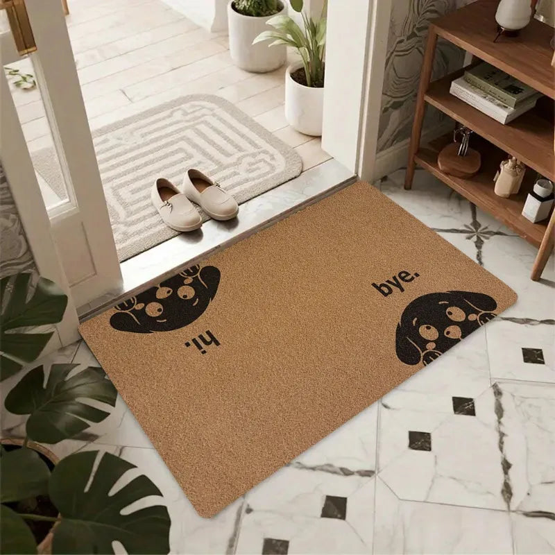 tapis d'entrée marron clair hi bye moderne antidérapant résistant décoloration 30x50cm 40x60cm