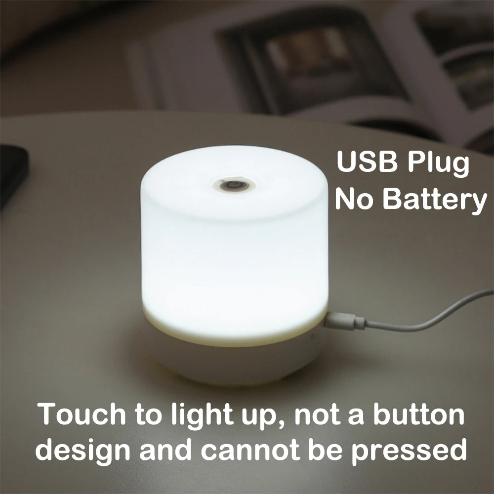 lampe tactile veilleuse led blanc moderne sans batterie usb gradation tactile chambre étudiant