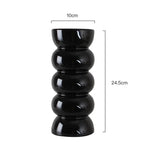 vase céramique noir moderne rond concave décoration intérieure hydroponique arrangement fleurs