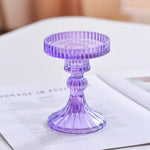 support bougie verre rose vert motif diamant décoration table mariage classique objet déco maison