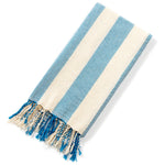 serviette plage coton vert clair beige rayures moderne absorbante entretien facile océan noël franges