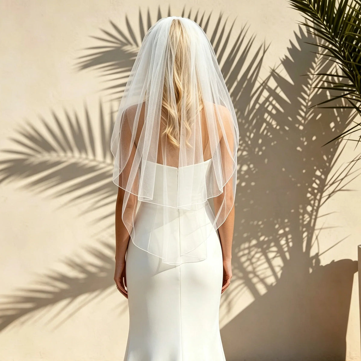 voile mariée blanc classique deux niveaux bordure crayon peigne minimaliste