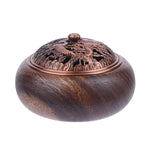 cendrier bois marron ajouré traditionnel décoration intérieure thé prière yoga aromathérapie