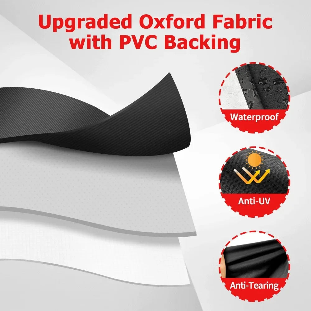 Housse protection canapé d'angle noir tissu oxford revêtement pvc boucles ajustables imperméable intempéries moderne