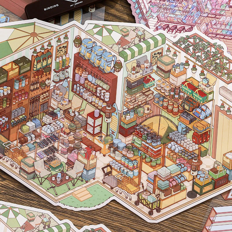 puzzle multicolore illustration magasin détaillée adhésif pièces puzzle boîte puzzle pince puzzle enfants jouet