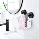 crochet mural ventouse acier inoxydable noir argenté moderne minimaliste serviette gant toilette fixations succion