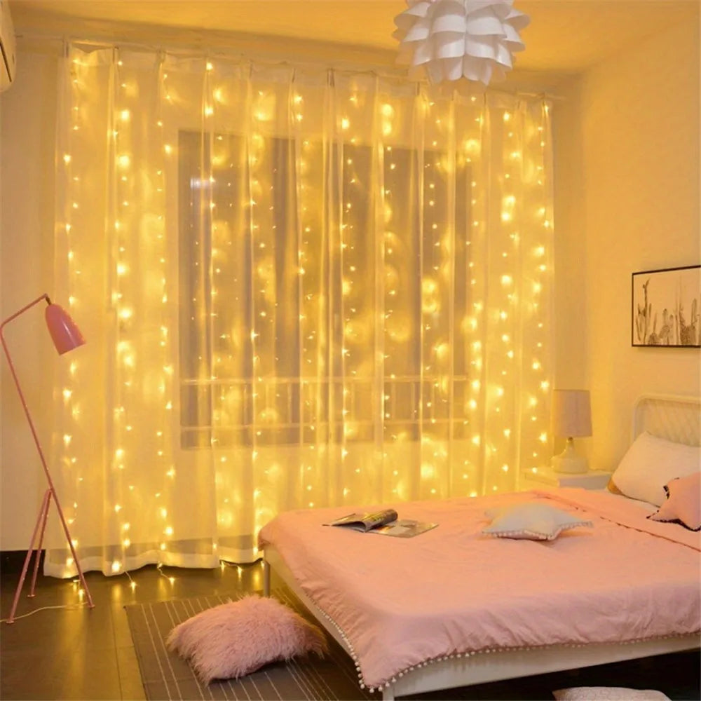 guirlande lumineuse led rose blanche jaune doré 300cm moderne télécommande usb