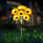 lumière solaire led tournesol bouquet jaune feuilles modernes extérieures