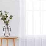 rideau gris moderne polyester transparent 132x241cm 2pièces chambre salon decoration