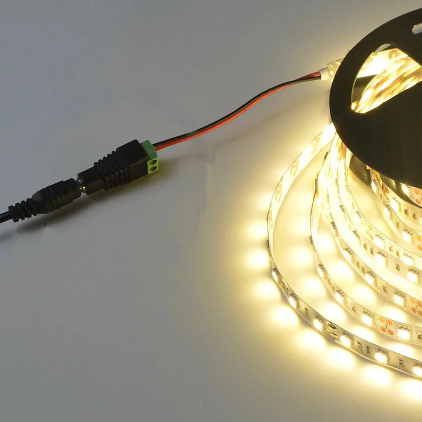 interrupteur led noir moderne adhésif câble 30cm connecteurs 5.5mm 2.1mm 24v 3amps