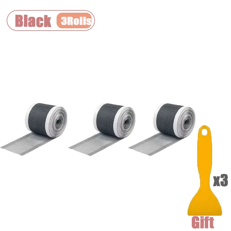 filet anti moustiques adhésif gris maille fine pratique fenêtrerollable black pack