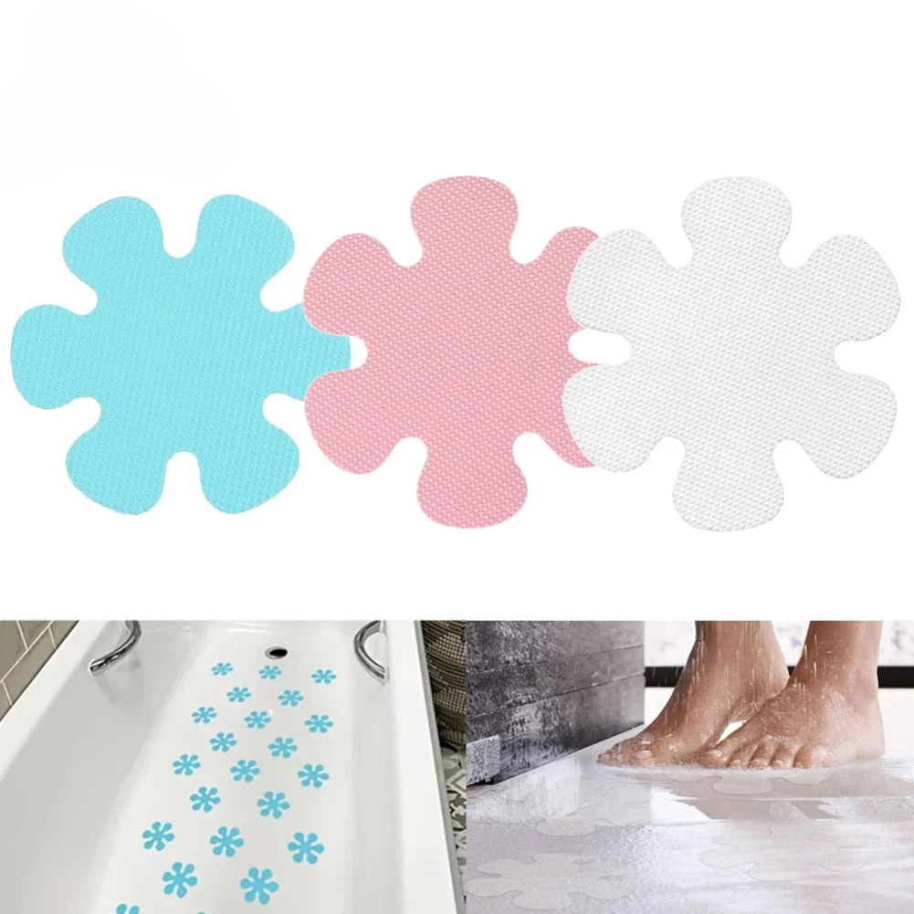 autocollants antidérapants baignoire douce floral moderne bleu rose blanc salle bain