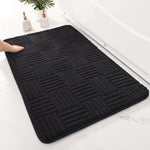 tapis bain gris rayures horizontales polyester moderne antidérapant salle bain douche 40x60cm 50x80cm