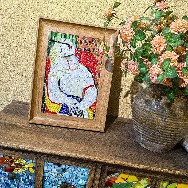 mosaïque multicolore carreaux brillants moderne adhésif papier rouleau tasse sous verres vase artisanat décoration