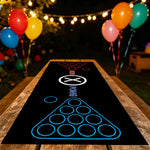 tapis jeu beer pong adulte soirée triangles billard logo festif gobelets plastique