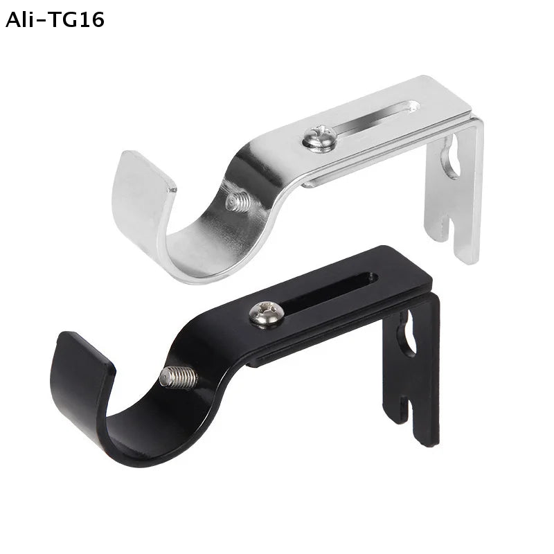 supports tringles rideaux murales fixes vis métal moderne minimaliste argenté noir