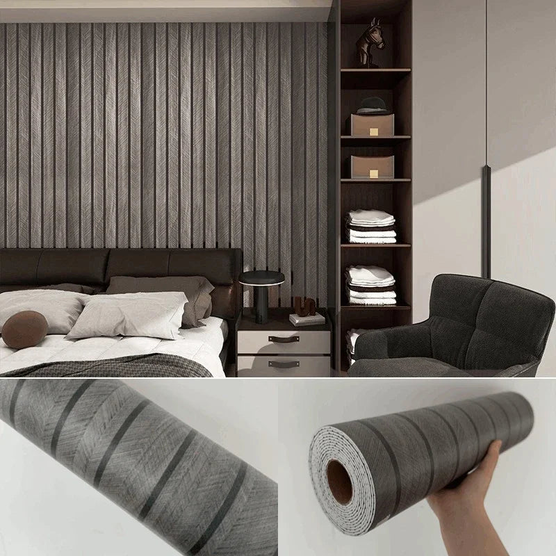 papier peint auto adhésif moderne gris rayures verticales 3m 5m imperméable chambre cuisine