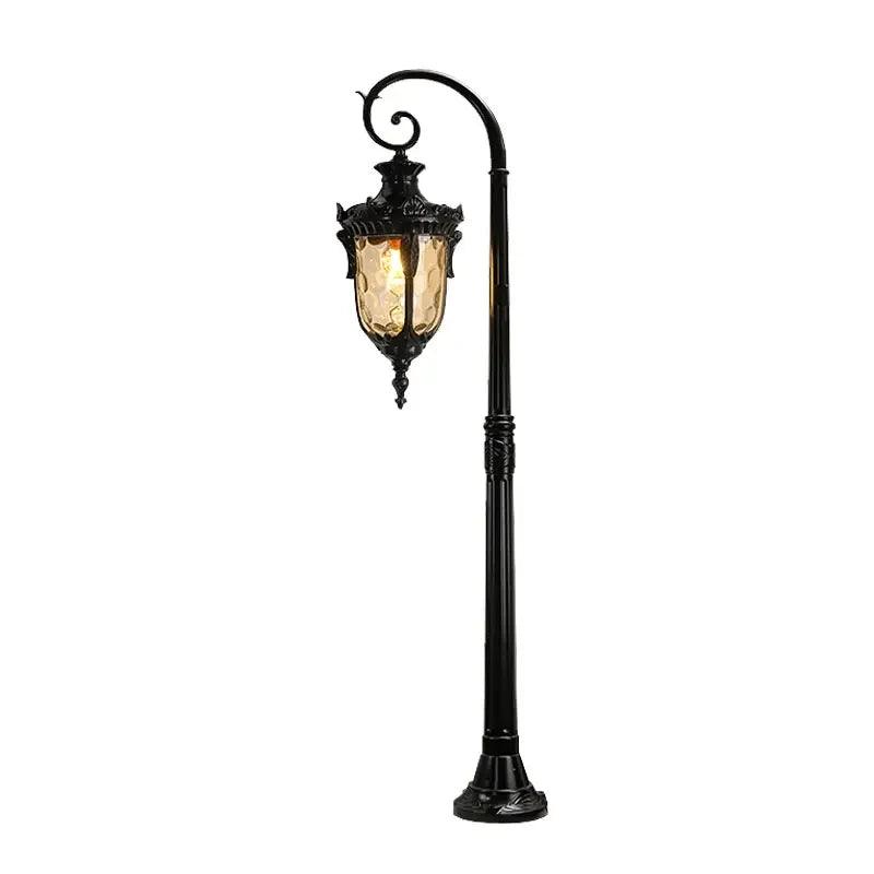 lampe jardin classique ornements sculptés opale noir extérieure ip65 led éclairage public base solide