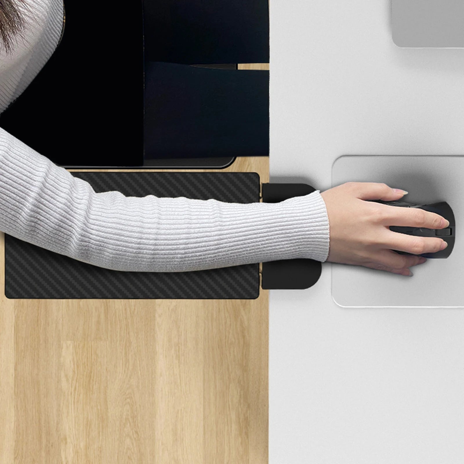 Plateau d'extension plié pour montrer le gain de place