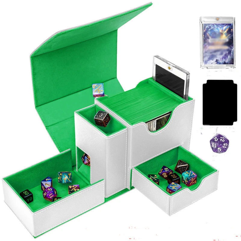 boîte rangement cartes jeu dés bleu noir simili cuir moderne pratique porte cartes
