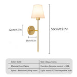 lampe murale moderne or blanc rechargeable rgb vis minimaliste led abatjour