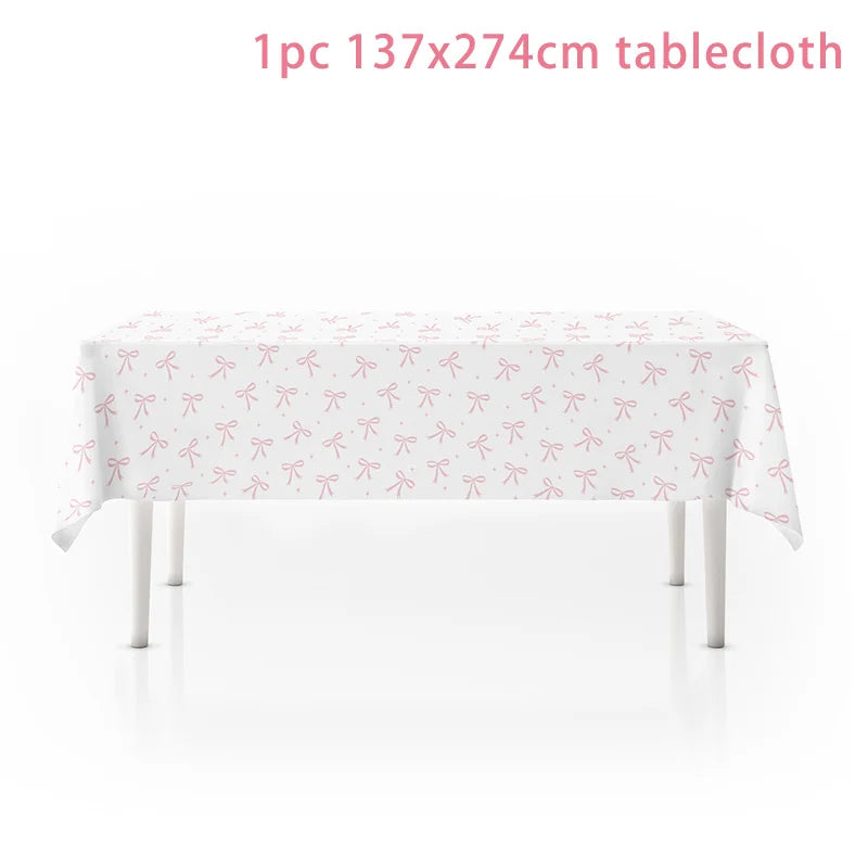 assiettes papier rose serviettes gobelets bannière happy birthday pailles festives enfants femmes anniversaire mariage